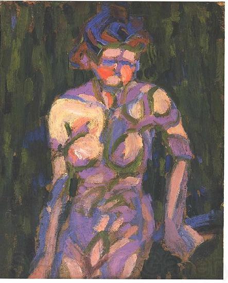 Ernst Ludwig Kirchner Female nude with shadow of a twig France oil painting art